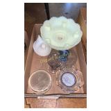 Ash tray, candle holder and glassware