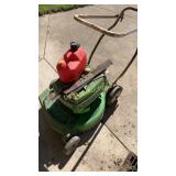 Solid State push mower with blades and gas can