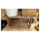 Wood table - contents not included on top