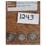 (3) Morgan Silver Dollars