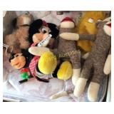 Sock monkeys, mini mouse, and Benji