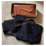 Alligator purse with black shirt
