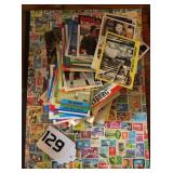 Baseball cards and postcards