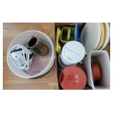 Plastic ware, ice tea maker, iron and more