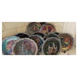 (12) Carnival glass collector plates w/stands