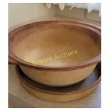 Pampered Chef stoneware bowls and apple peeler