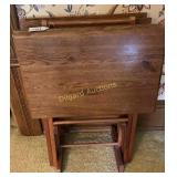 (4) TV trays & rack