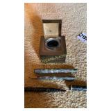 Ink well and calligraphy pens