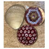 (3) Glass paperweights