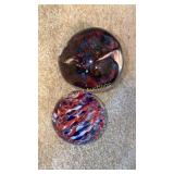 (2) Glass paperweights