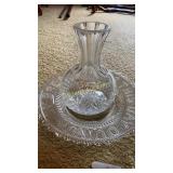 Glass serving dish and vase