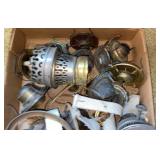 Oil lamp burners, wicks, and caps