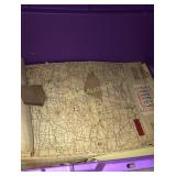 Purple tote, with maps and calendars