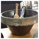 Crock bowl and stompers