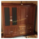 Wooden entertainment center