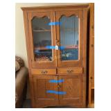 Spoon carved flat back cupboard