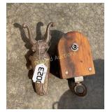 Wood Pulley and Cast bug boot jack