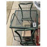 Metal table and garden stool