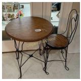 Antique parlor table & chair