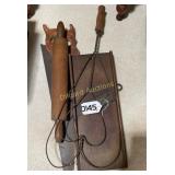 Vintage rolling pin, slicer, rug beater and saw