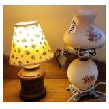 Hurricane lamp & wood lamp