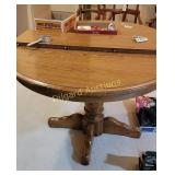 Wood dining table w/leaf