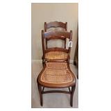(2) caned bottom chairs (as is)