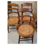 (3) Caned bottom chairs