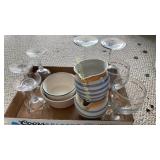 Glass cups, bowls, pitchers