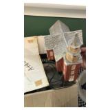 Christmas vase and Christmas village church