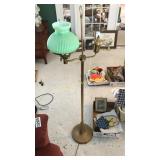 Green glass globe floor lamp