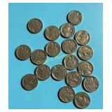 (19) Buffalo Nickels  Nine are no date  1917-1936