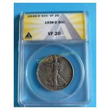 1938-D Walking Liberty Half  Semi-Key Date