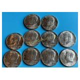 (10) 1967 40% silver Kennedy Halves  Very High