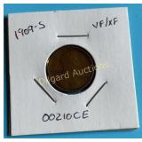 1909-S Lincoln Cent  Key  Nice wheat lines