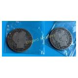 1897-P & 12-S(4 letters of liberty) Barber Halves