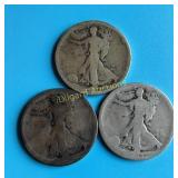 1918-P,D,S Walking Liberty Halves  Better dates