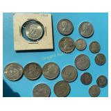 Canadian Silver  (11) Quarters and (7) Dimes