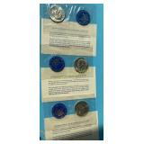1972,73,74  40% Silver Blue Eisenhower Dollars