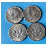 (4) 1964-D Kennedy Halves