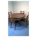 Pressed wood table and four chairs