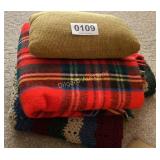 Rug, blankets, pillow