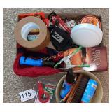 Shoe polish, hand warmers, mink oil