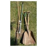 Rake, shovels, gardening tool