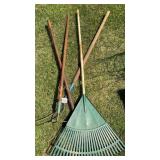 Rake, pitchfork, hoe