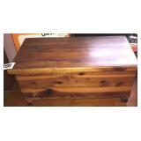 Small ceader wooden chest 18" long 8 1/2" tall