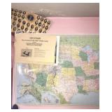 Map of USA, wild life pictures, and presidents