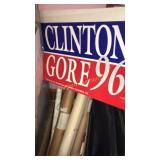 Political sign, and other signs.