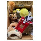 Puppy training pads, dog toys