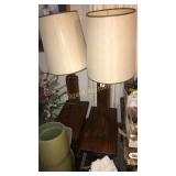 Two end stands with attached lights